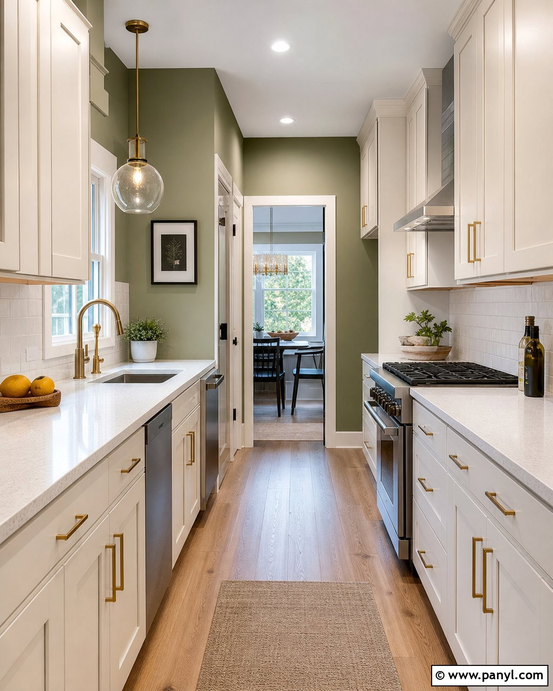 Olive Green Kitchen Walls In A Galley Kitchen - 35 Olive Green Kitchen Walls