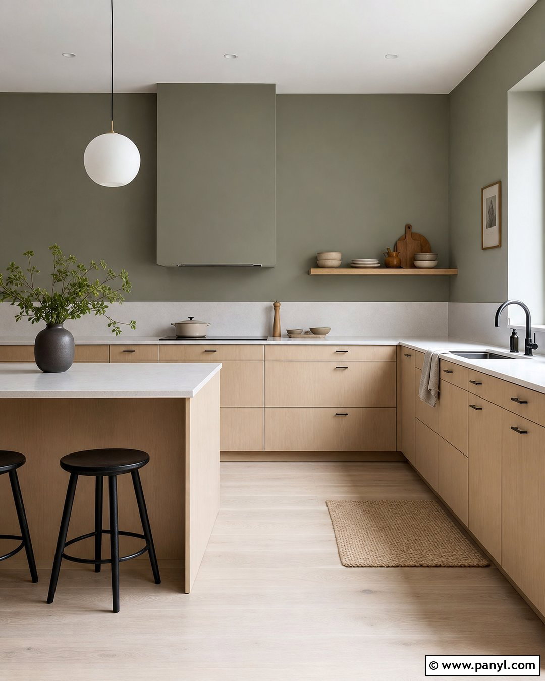 Olive Green Kitchen Walls In A Scandinavian Kitchen - 35 Olive Green Kitchen Walls