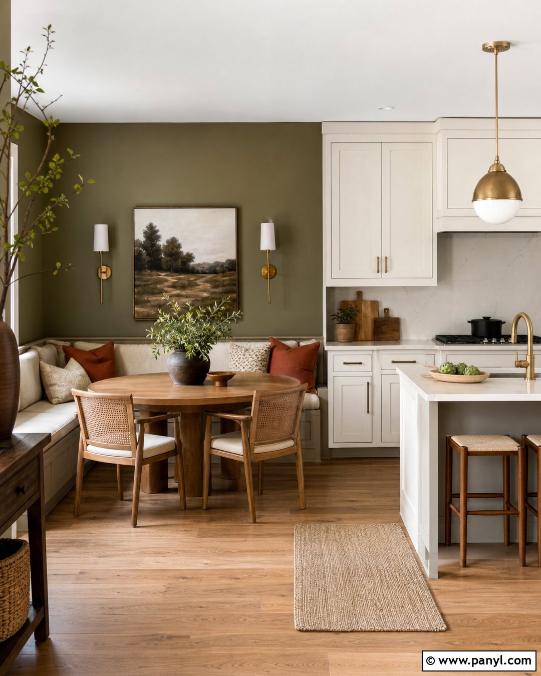 Olive Green Kitchen Walls With A Breakfast Nook - 35 Olive Green Kitchen Walls