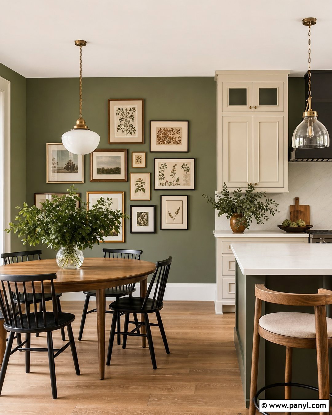 Olive Green Kitchen Walls With A Gallery Wall - 35 Olive Green Kitchen Walls