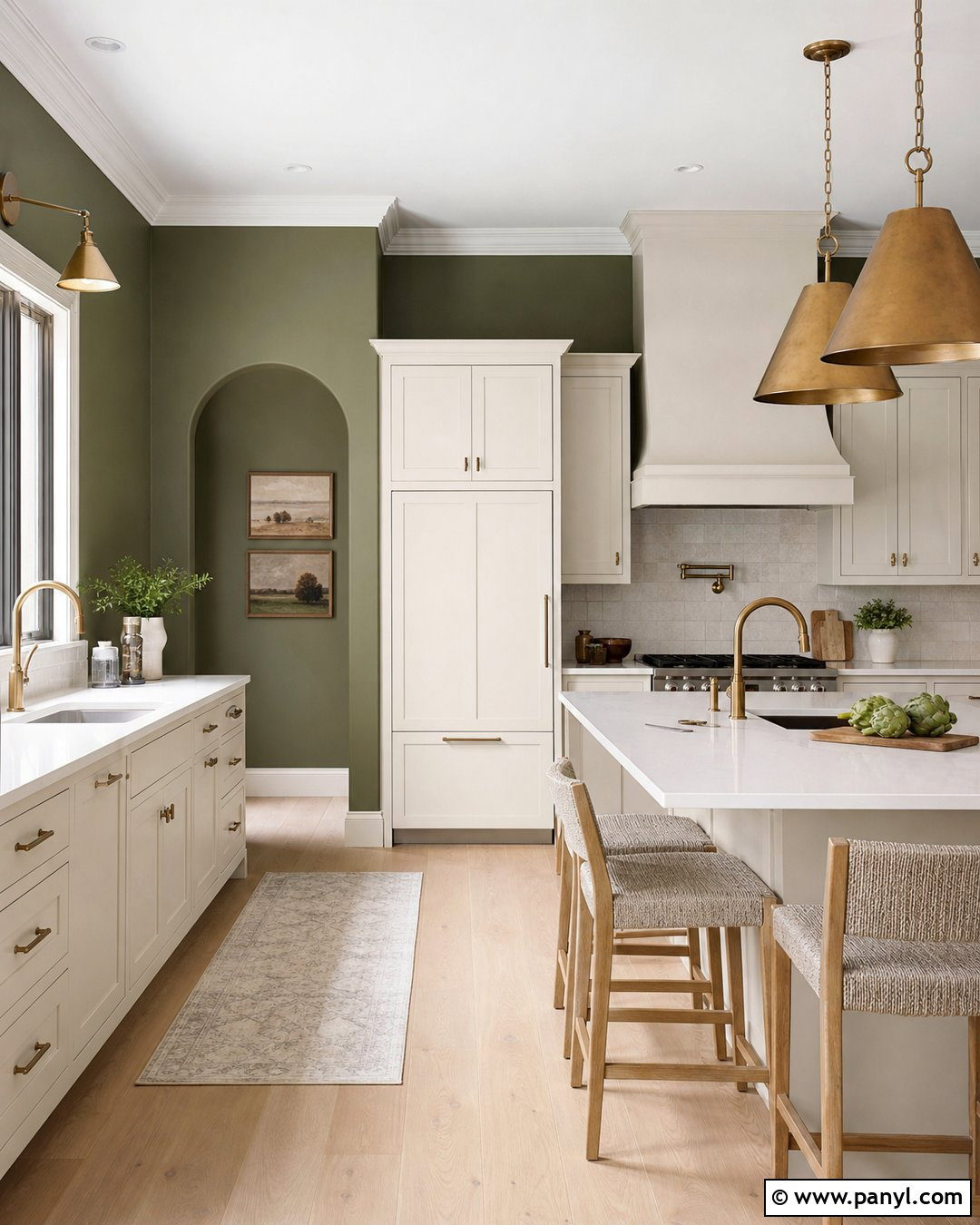 Olive Green Kitchen Walls With A White Ceiling - 35 Olive Green Kitchen Walls