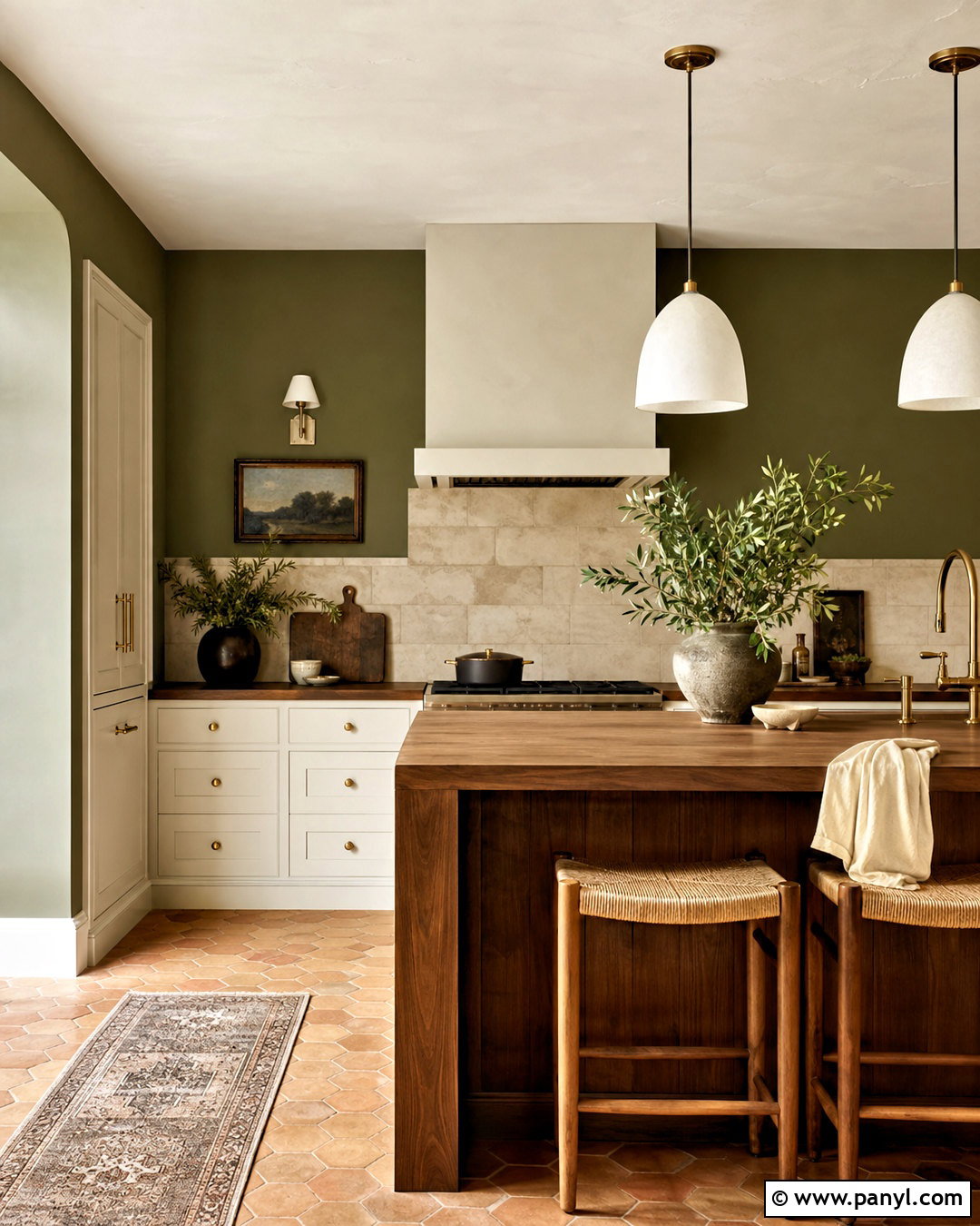 Olive Green Kitchen Walls With Cream Cabinets - 20 green paint kitchen walls