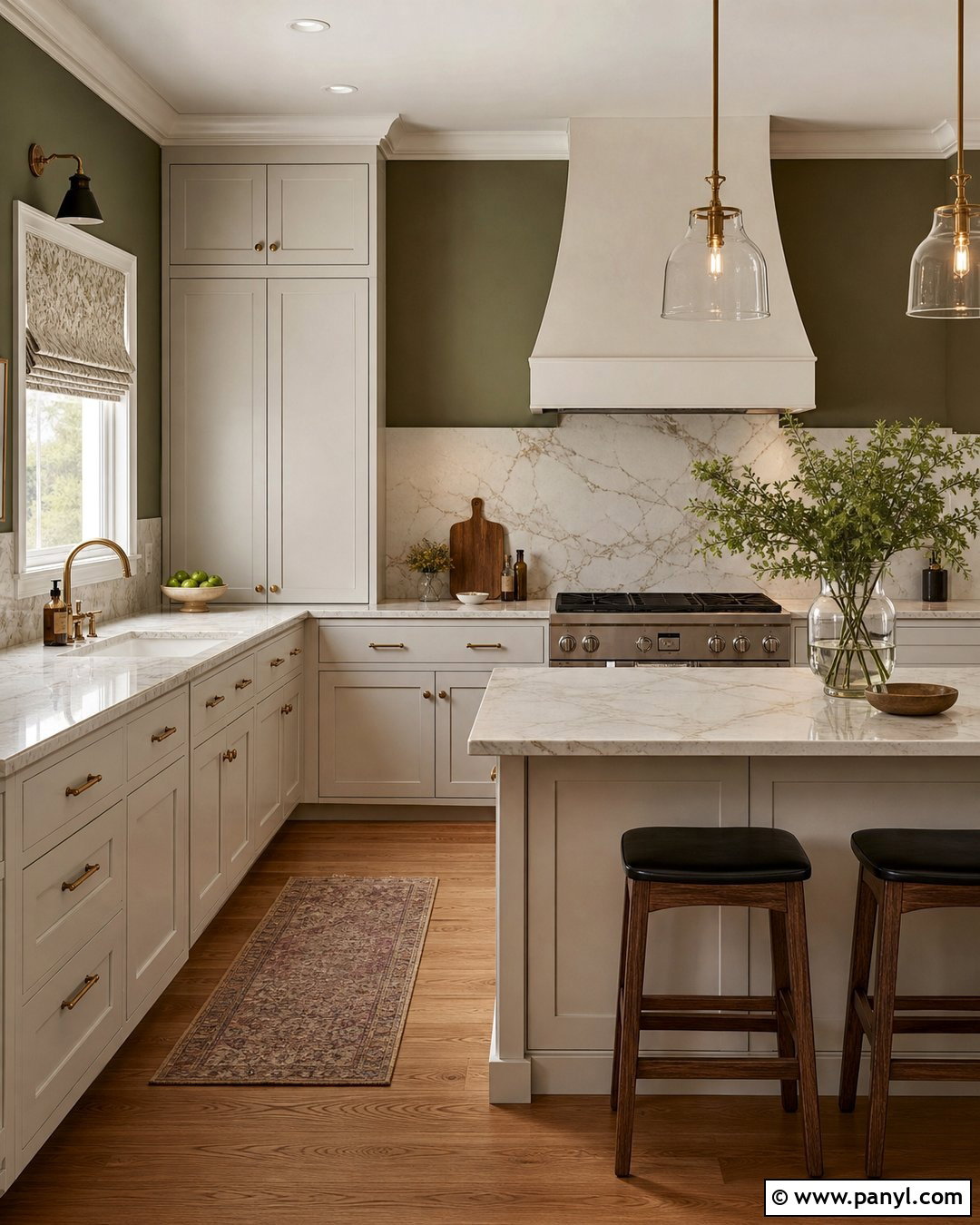 Olive Green Kitchen Walls With Marble Counters - 35 Olive Green Kitchen Walls