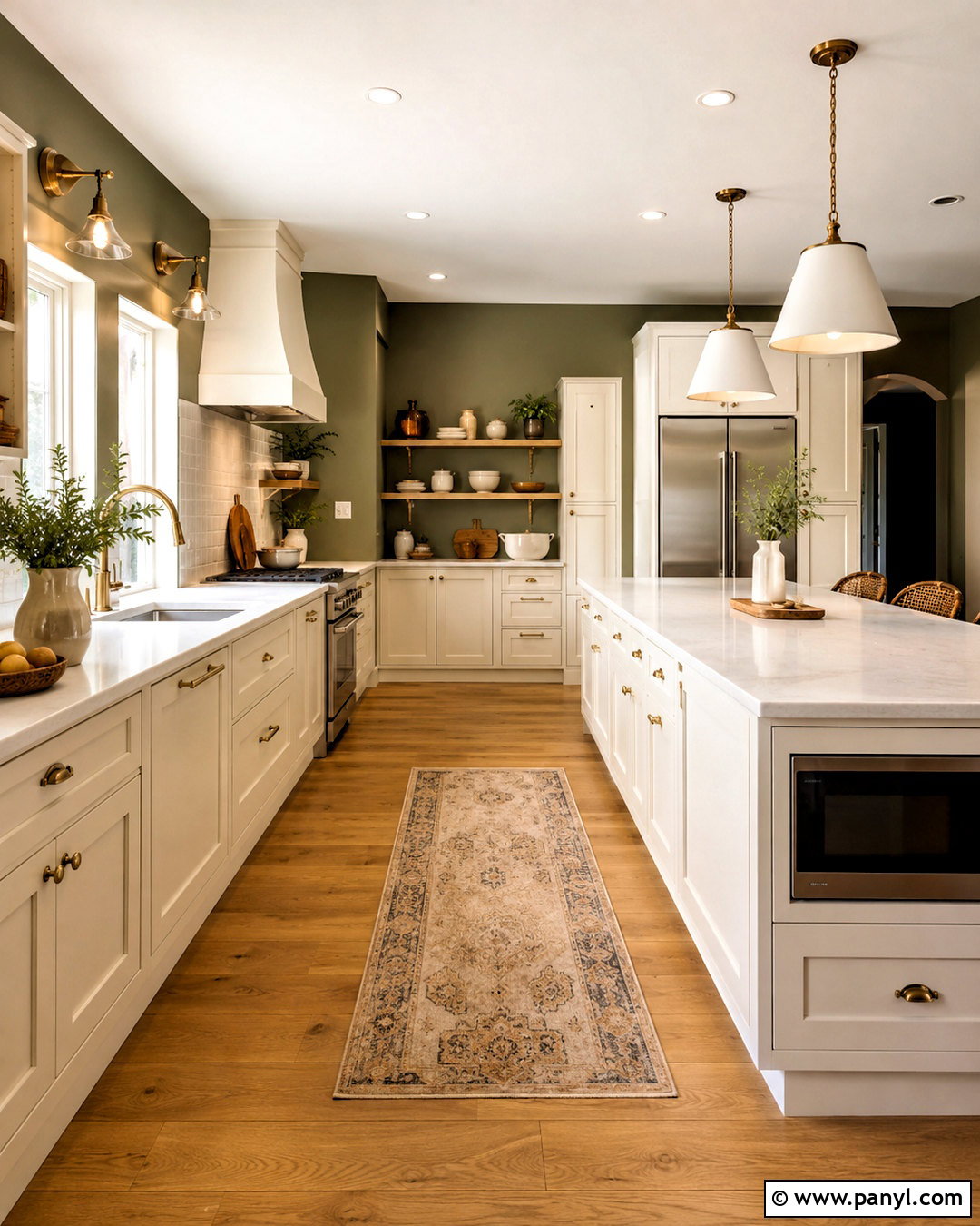 Olive Green Kitchen Walls With White Cabinets - 40 olive green walls