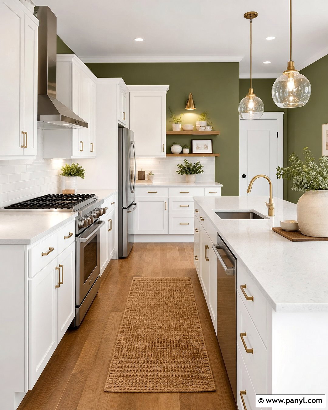 Olive Green Kitchen Walls With White Cabinets - 35 Olive Green Kitchen Walls