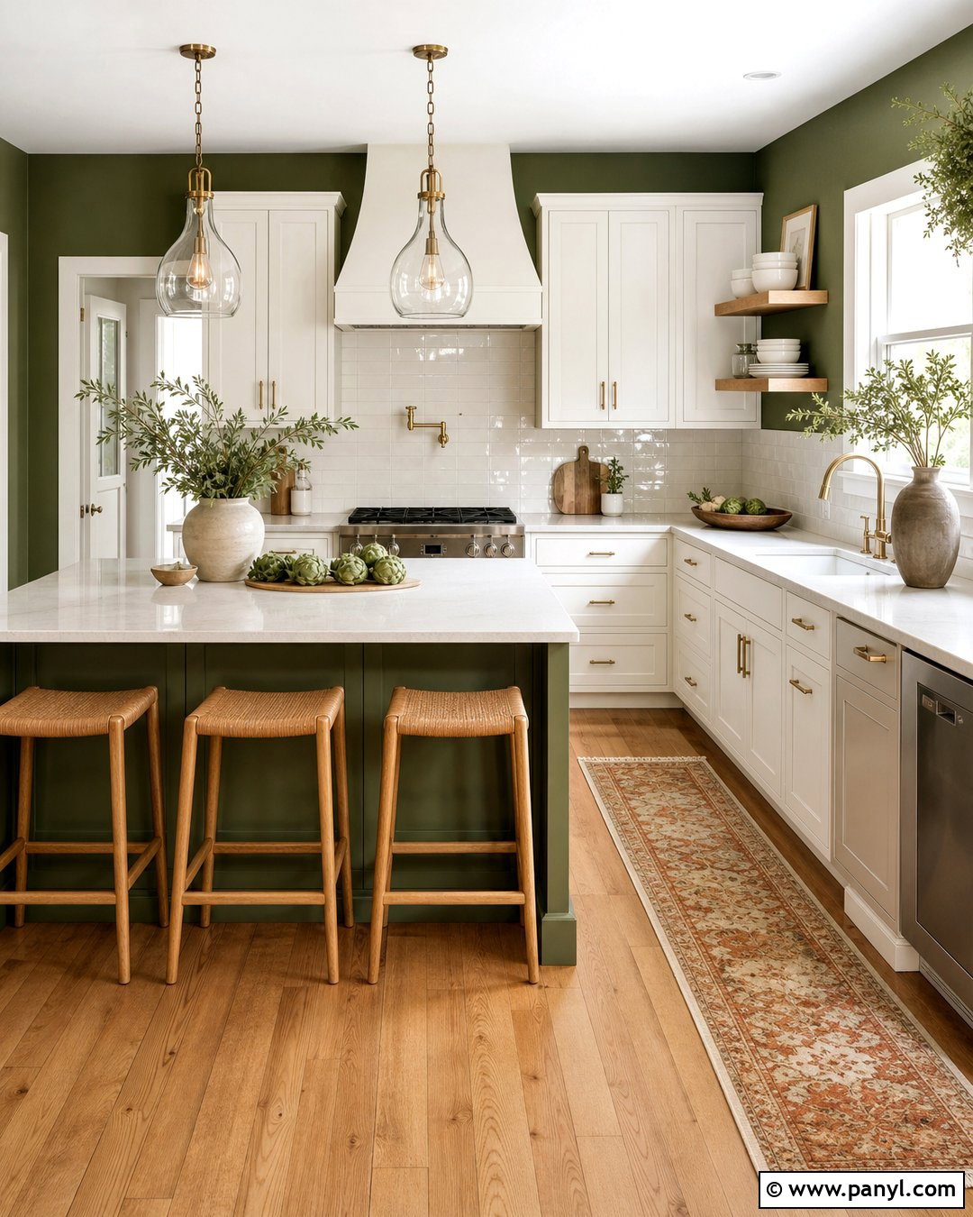Olive Green Kitchen Walls With Wood Floors - 35 Olive Green Kitchen Walls