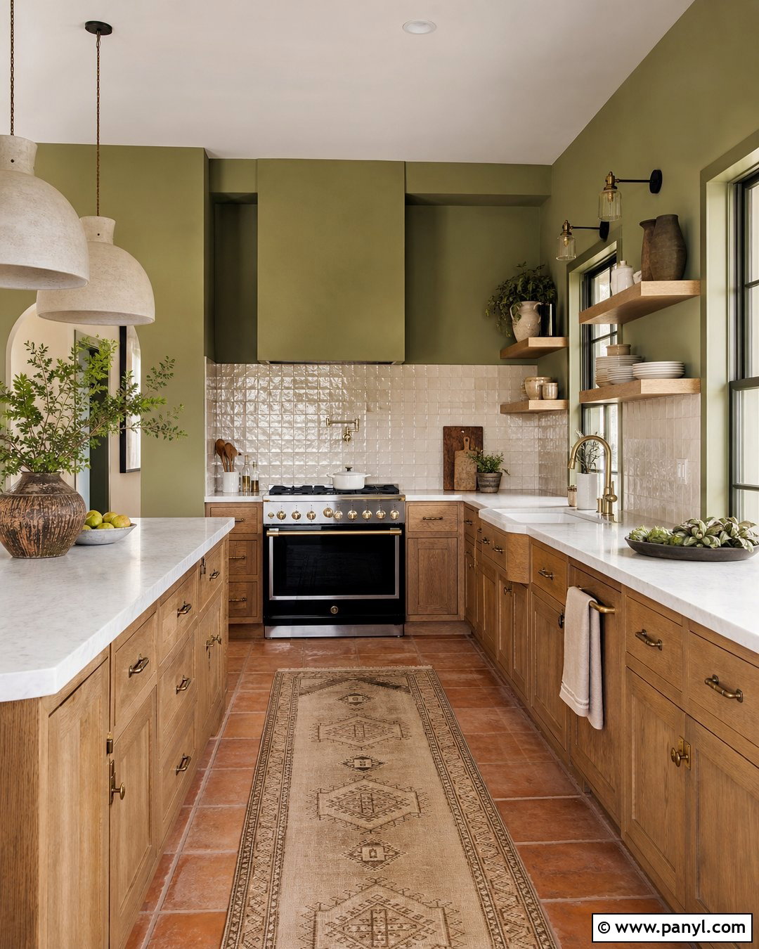Olive Green Kitchen Walls With Zellige Tile - 35 Olive Green Kitchen Walls