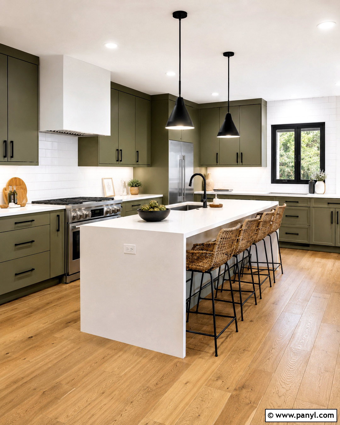 Olive Green Kitchen With Black Accents - 20 olive green and white kitchen ideas
