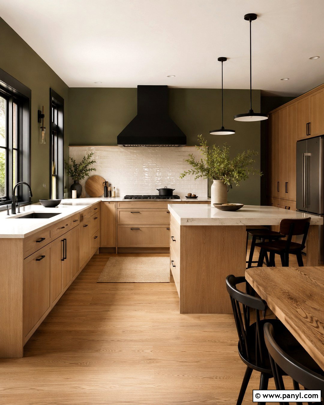 Olive Green Kitchen With Black Trim - 20 Olive Green Walls With Black Trim Ideas