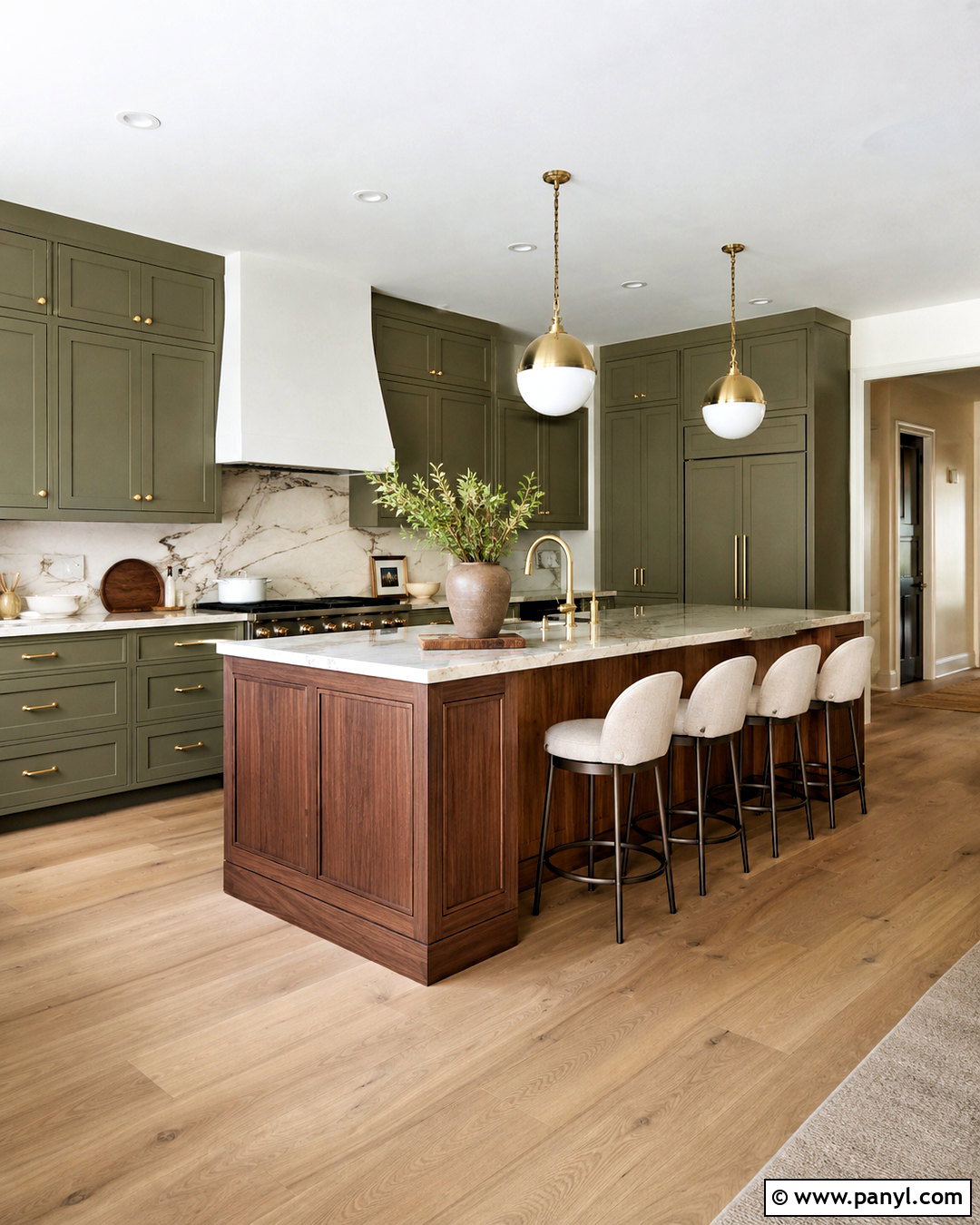 Olive Green Kitchen With Marble Backsplash - 20 olive kitchen ideas