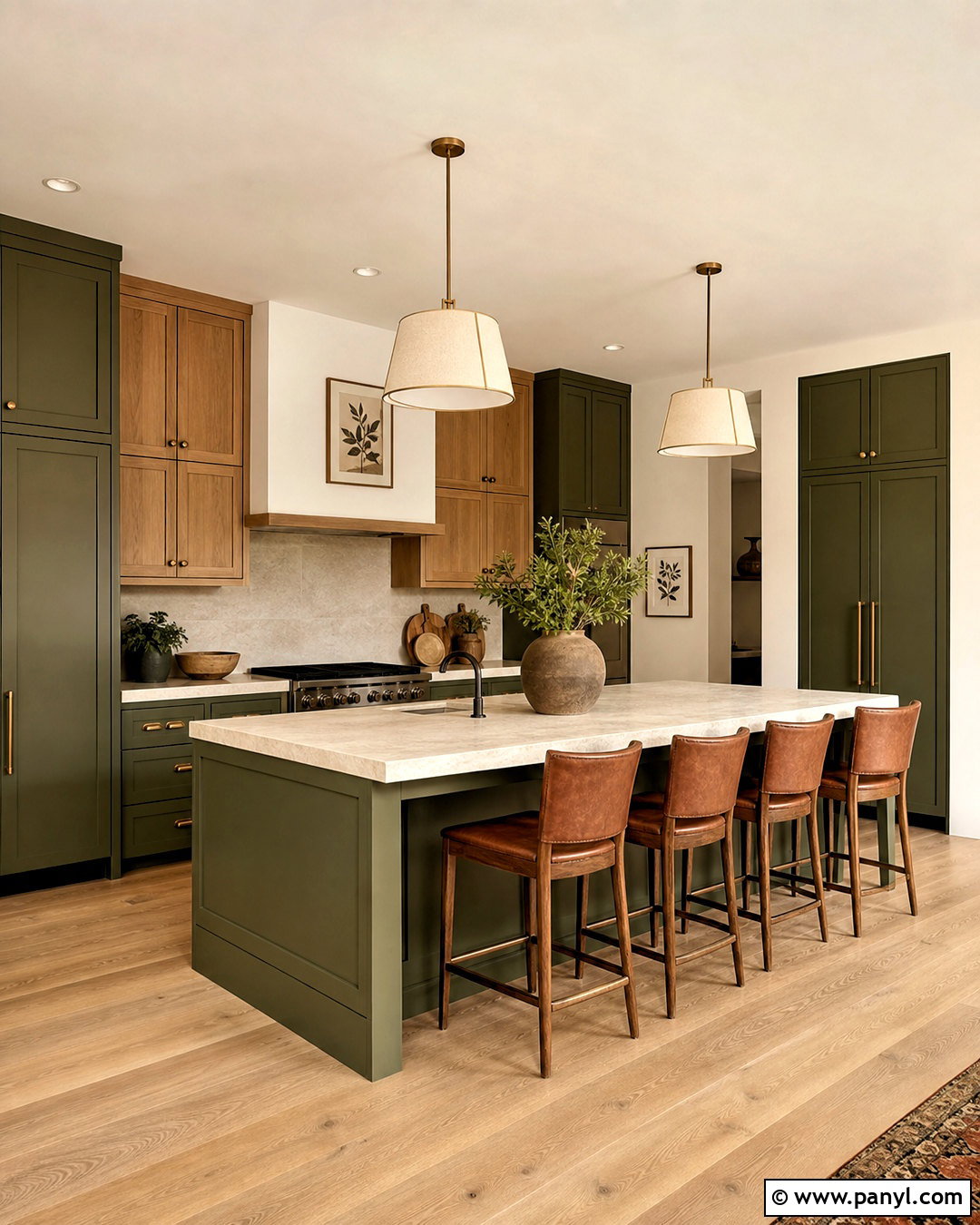Olive Green Kitchen With Oak - 20 earthy green kitchen ideas