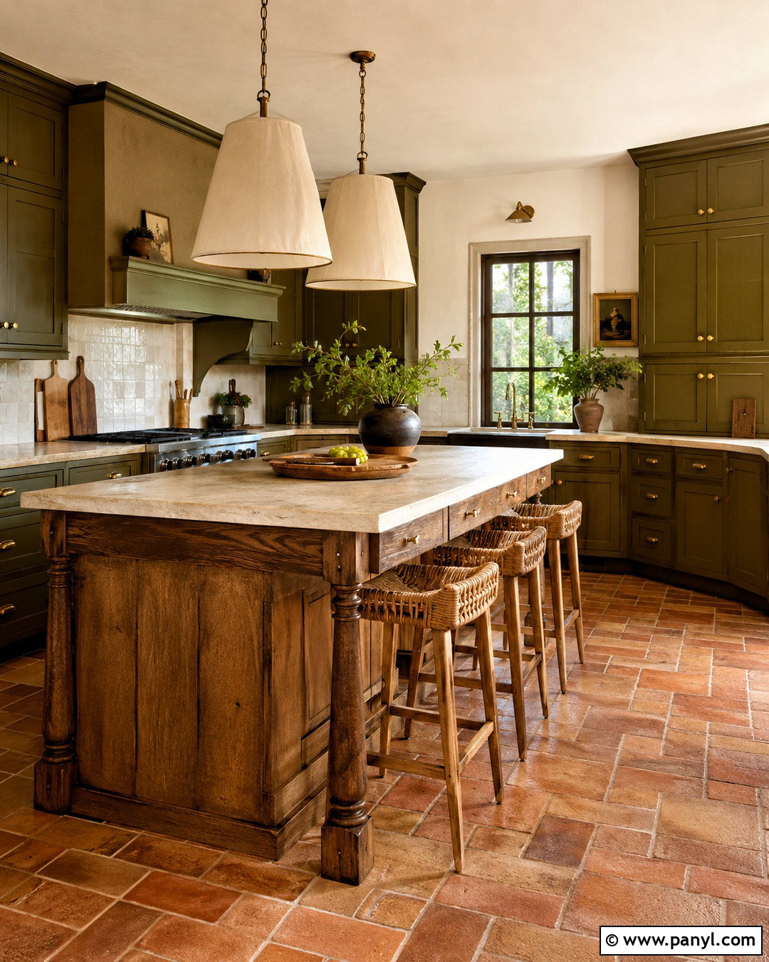 Olive Green Kitchen With Terracotta Floor - 20 olive kitchen ideas