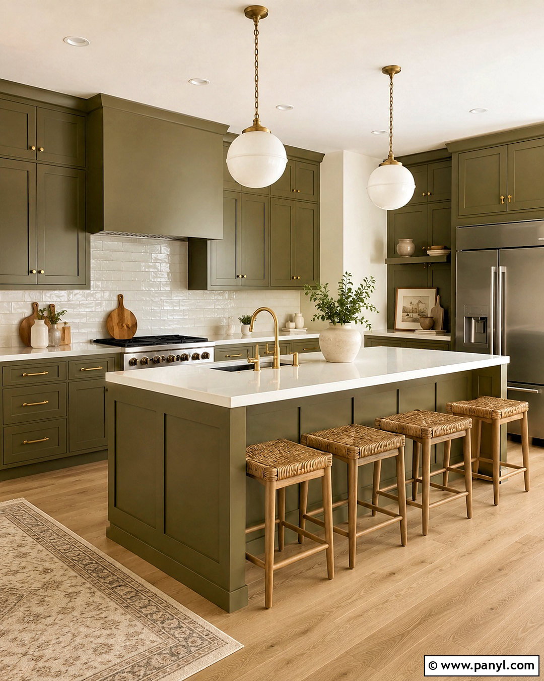 Olive Green Kitchen With White Countertops - 20 olive kitchen ideas