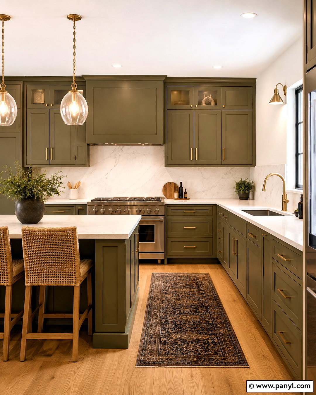 Olive Green Kitchen With White Countertops - 20 olive green room ideas