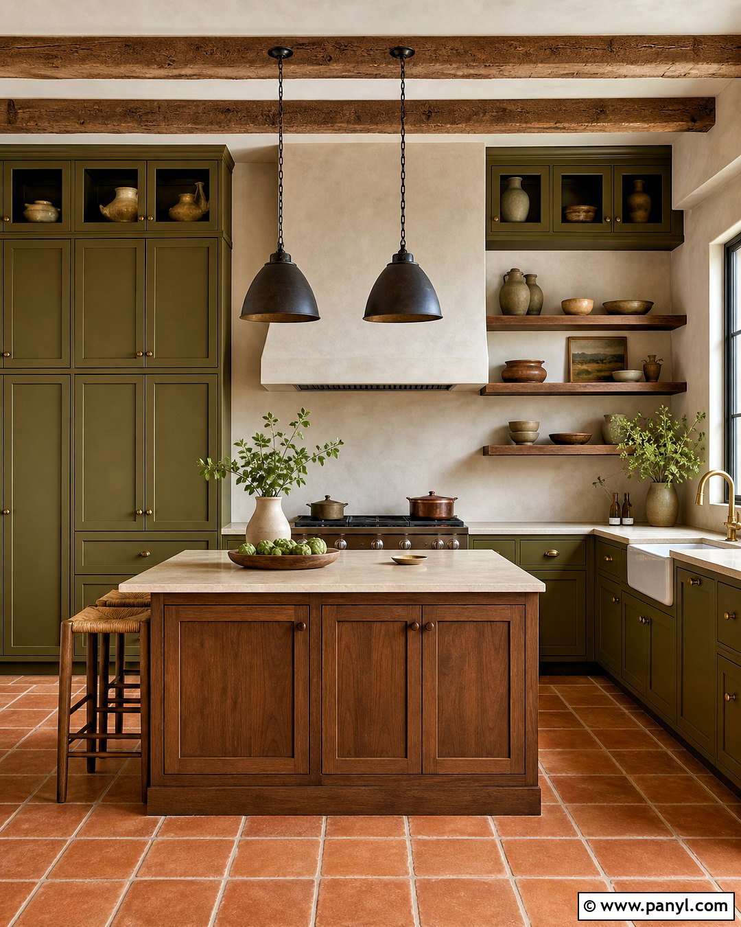 Olive Green Kitchen - 20 bold kitchen colors
