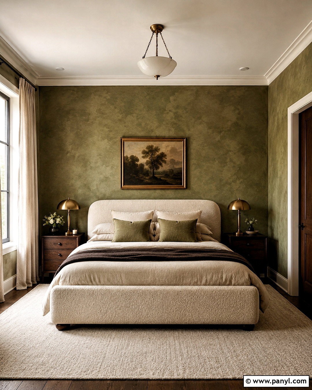Olive Green Limewash Bedroom - 20 limewash walls bedroom ideas