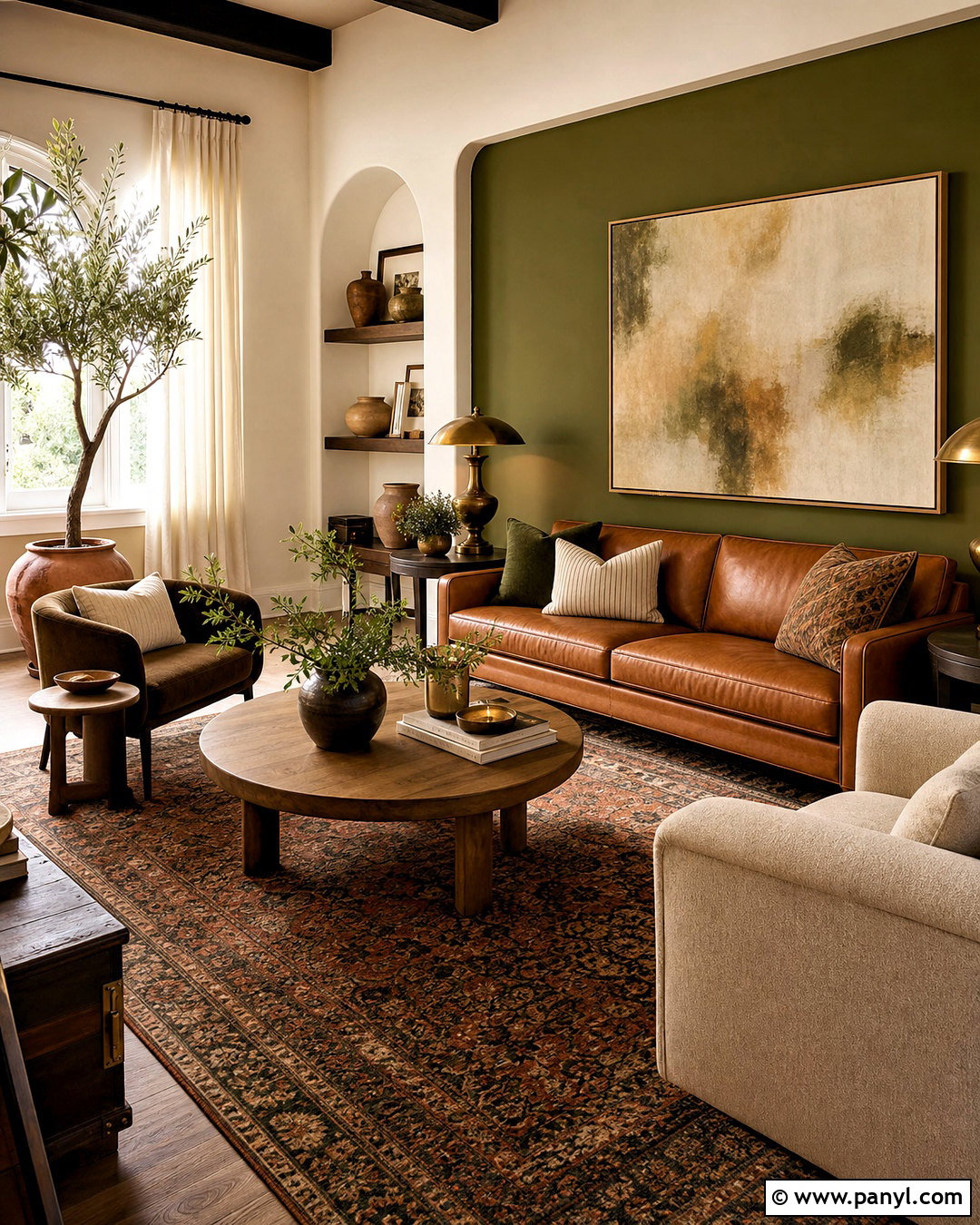 Olive Green Living Room Accent Wall - 20 accent wall paint ideas
