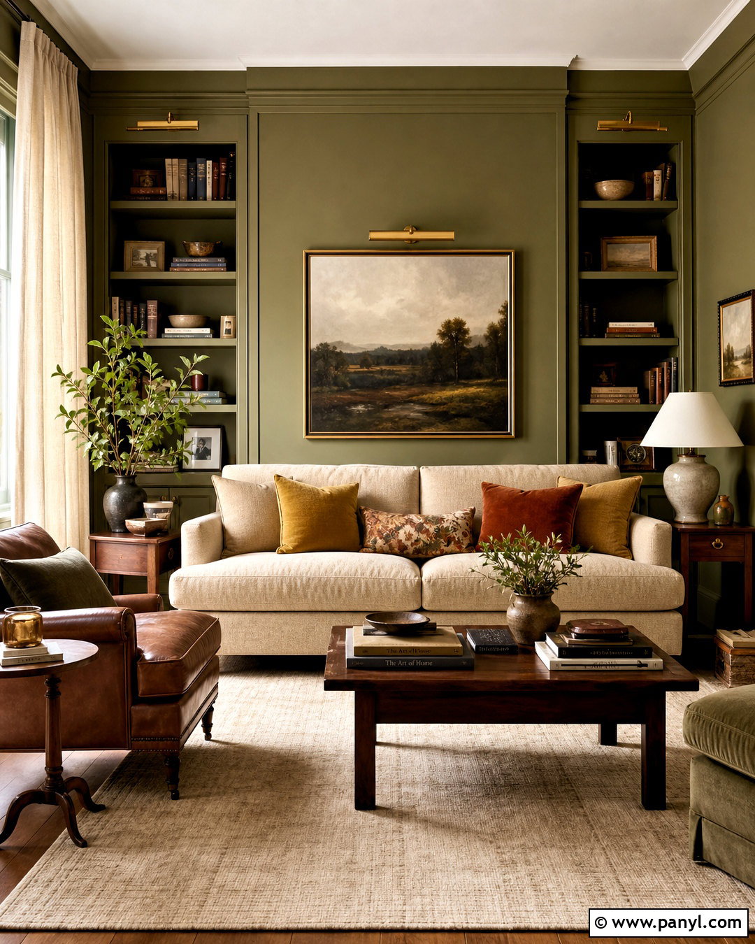 Olive Green Living Room Paint - 20 wall paints for living room colour ideas