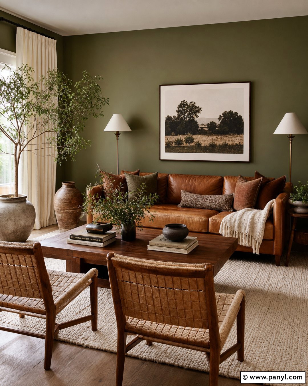 Olive Green Living Room Walls - 45 green painted walls