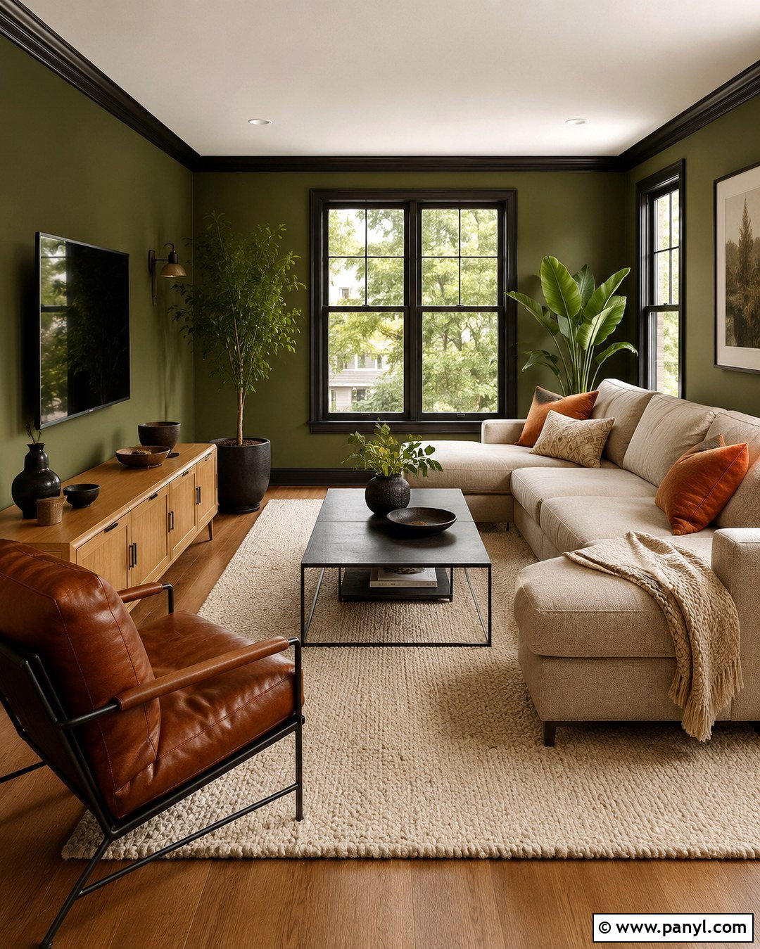 20 Olive Green Walls With Black Trim Ideas for Bold Modern Homes