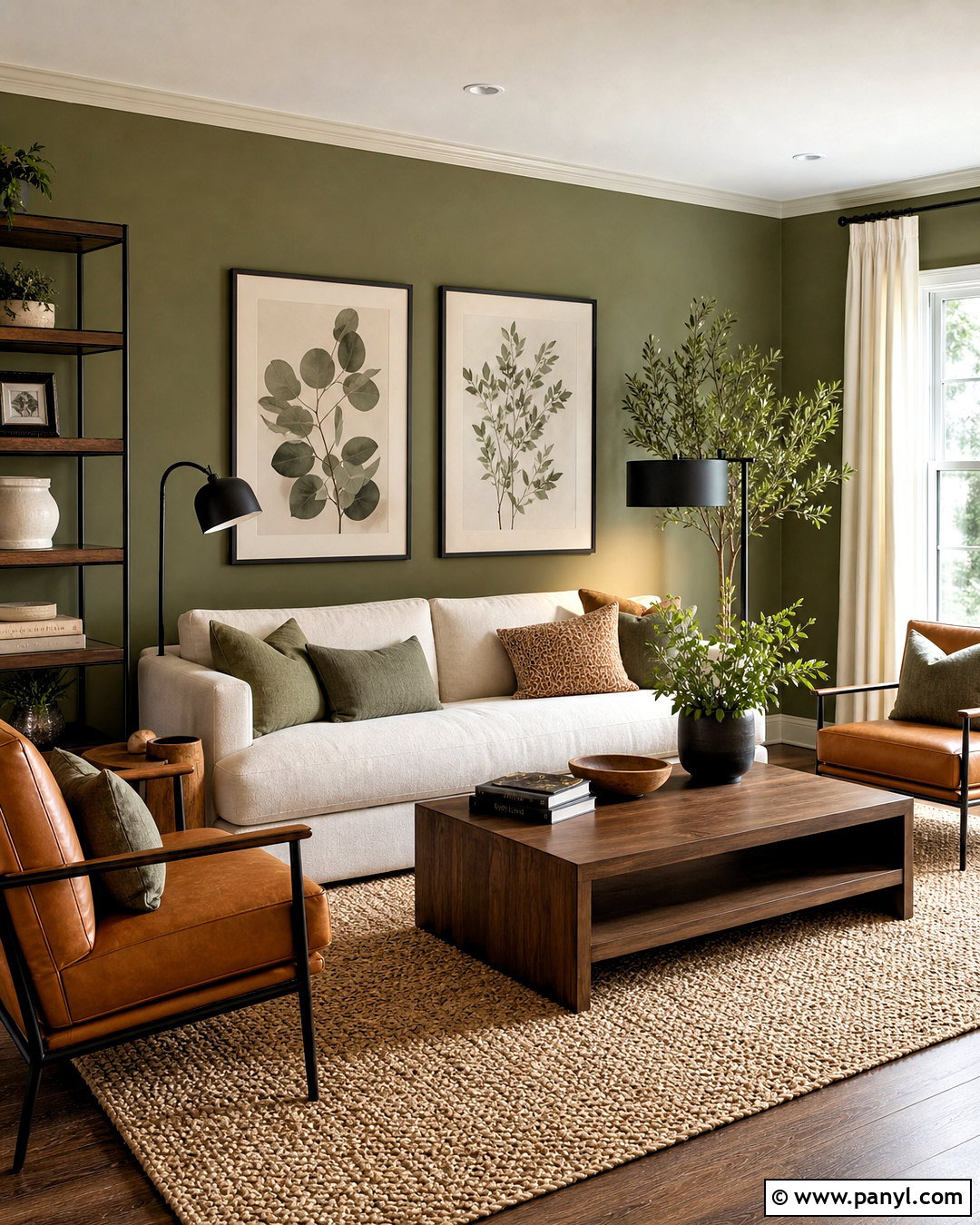 Olive Green Living Room With Cream Sofa - 20 olive green interior design ideas