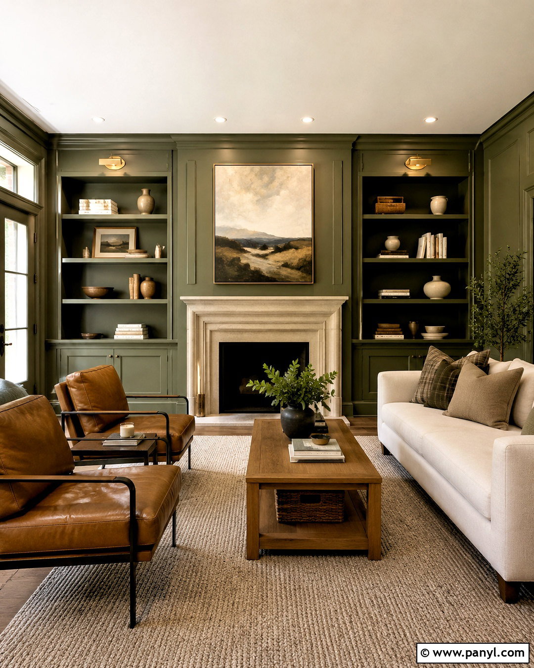 Olive Green Living Room With Fireplace - 20 olive green living room ideas