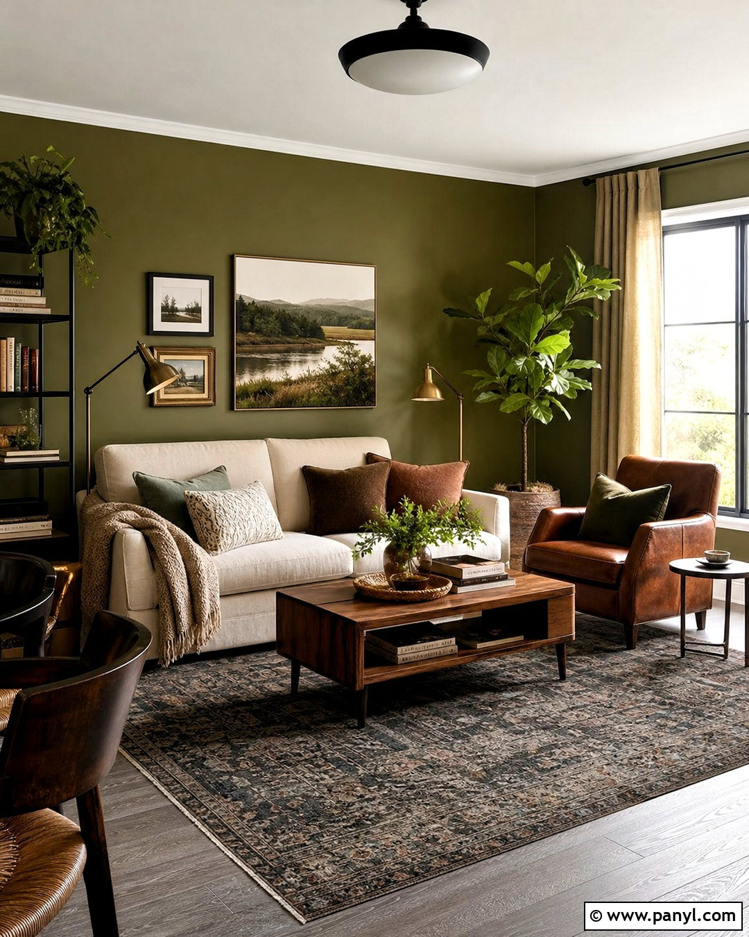Olive Green Living Room With Grey Flooring - 20 grey flooring living room paint colors