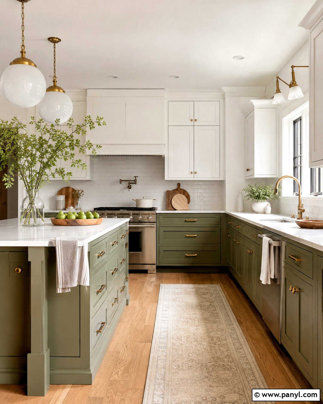 Olive Green Lower Cabinets With White Upper Cabinets - 20 olive green and white kitchen ideas