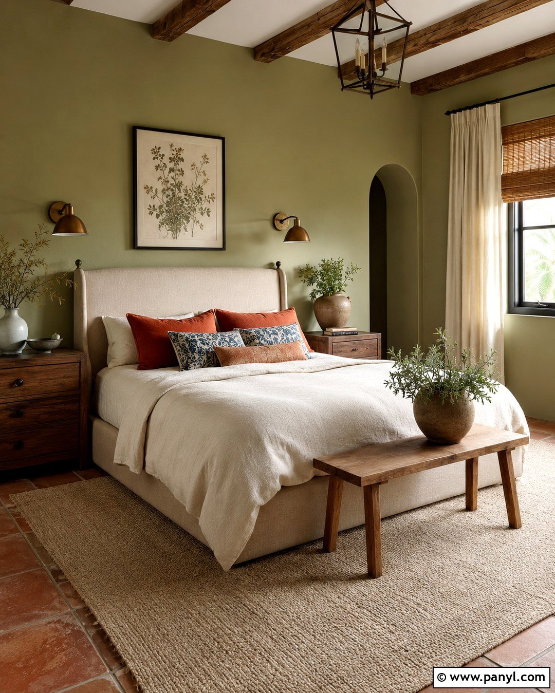 Olive Green Mediterranean Bedroom Walls - 20 Mediterranean Wall Paint Ideas