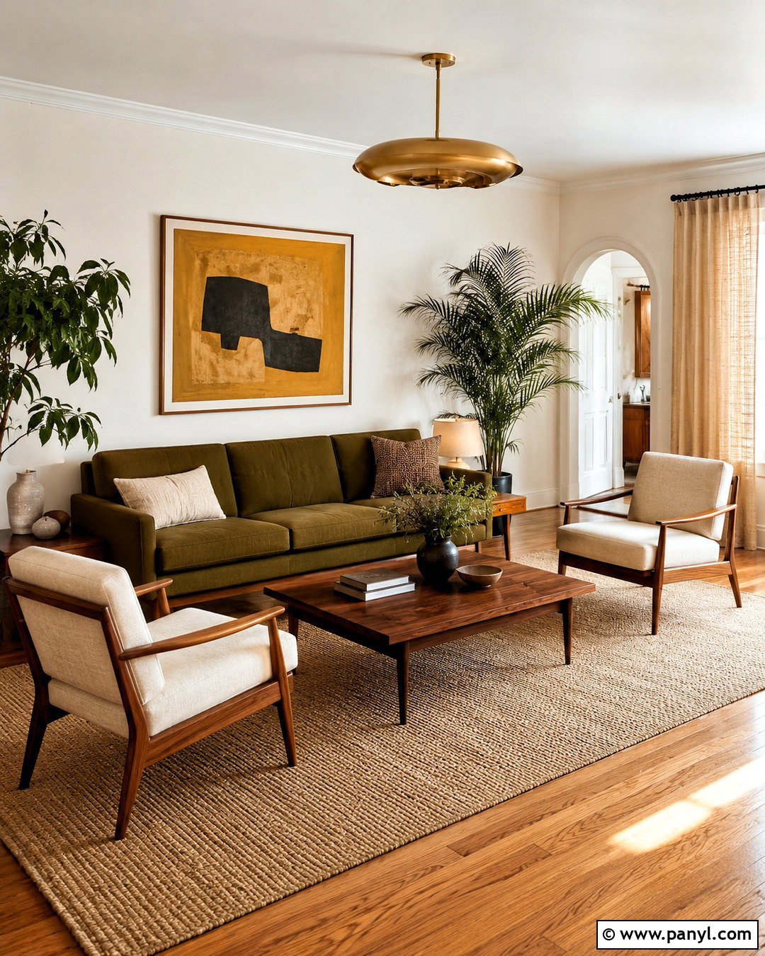 Olive Green Mid Century Modern Living Room - 20 mid century modern living room ideas