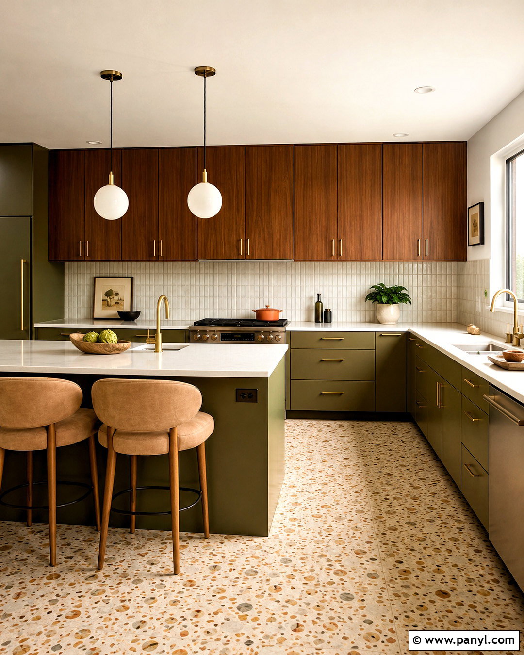 Olive Green Midcentury Kitchen - 20 olive kitchen ideas