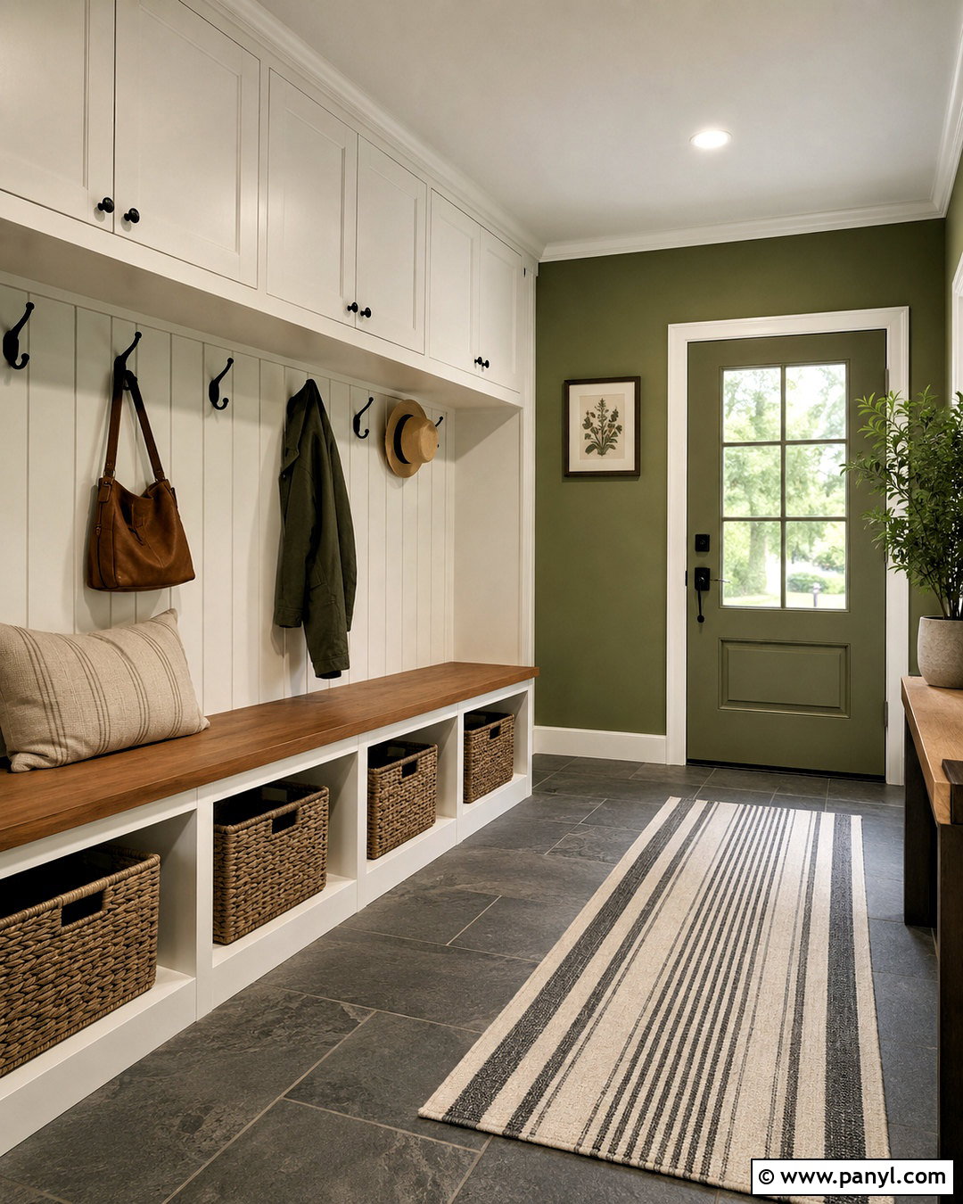 Olive Green Mudroom Walls - 40 olive green walls