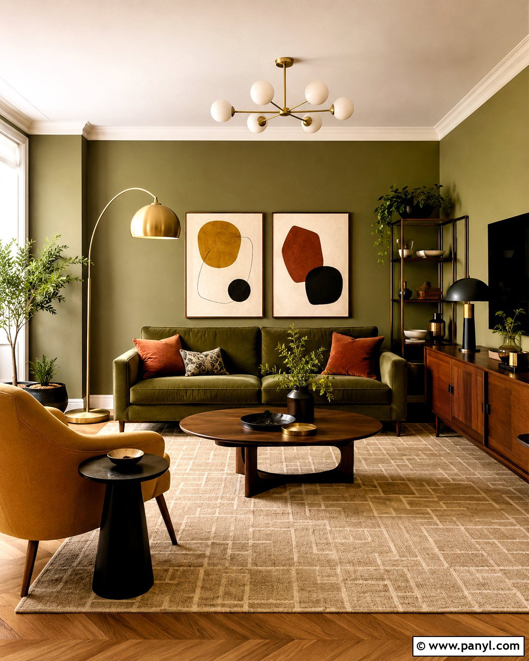 Olive Green Mustard And Rust Living Room - 20 olive green color palette ideas