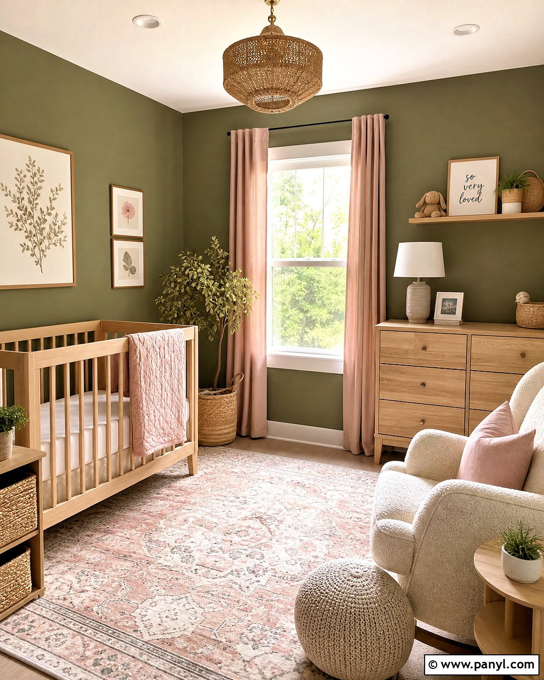 Olive Green Nursery With Blush Accents - 20 olive green interior design ideas