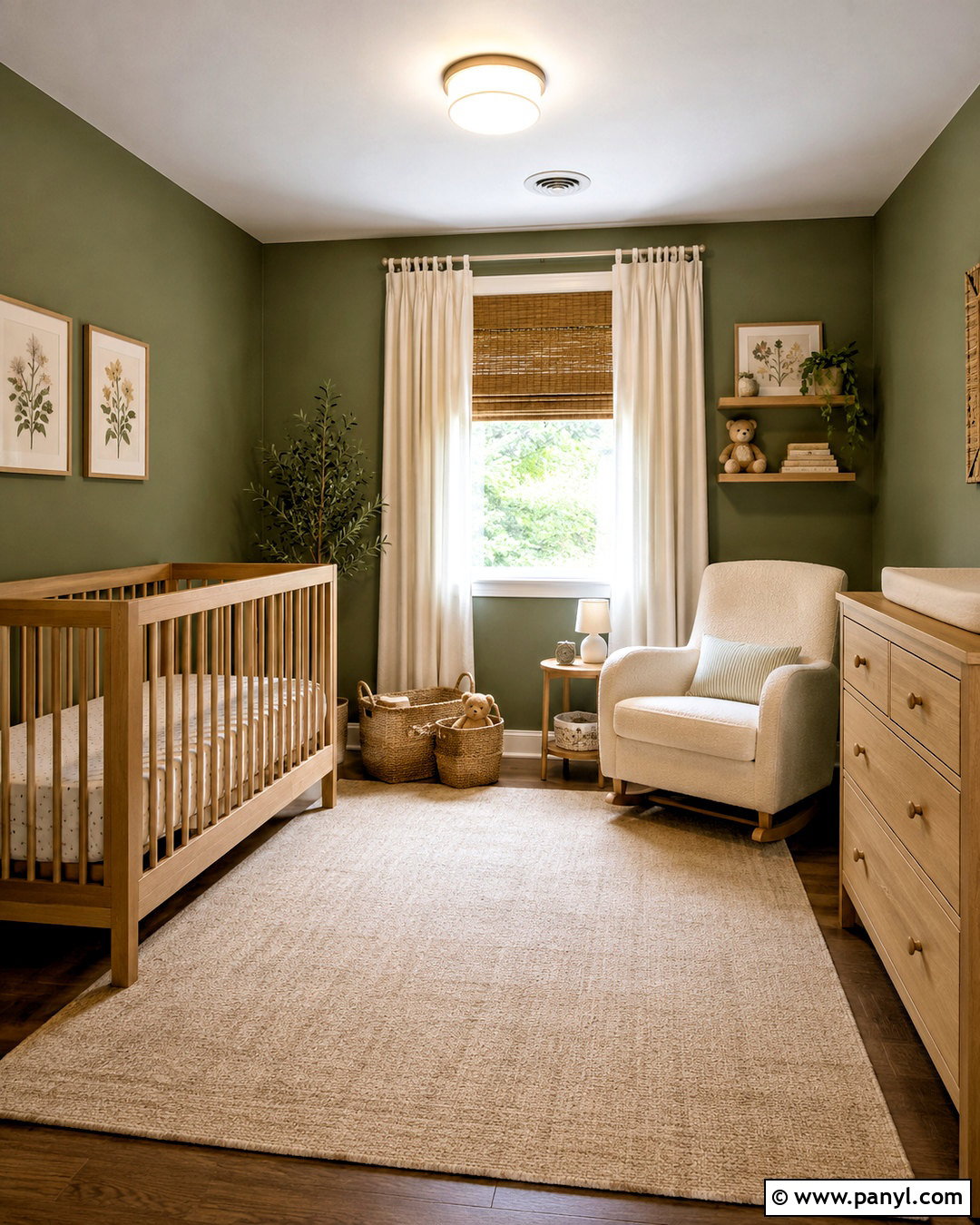 Olive Green Nursery With Neutral Furniture - 40 olive green walls