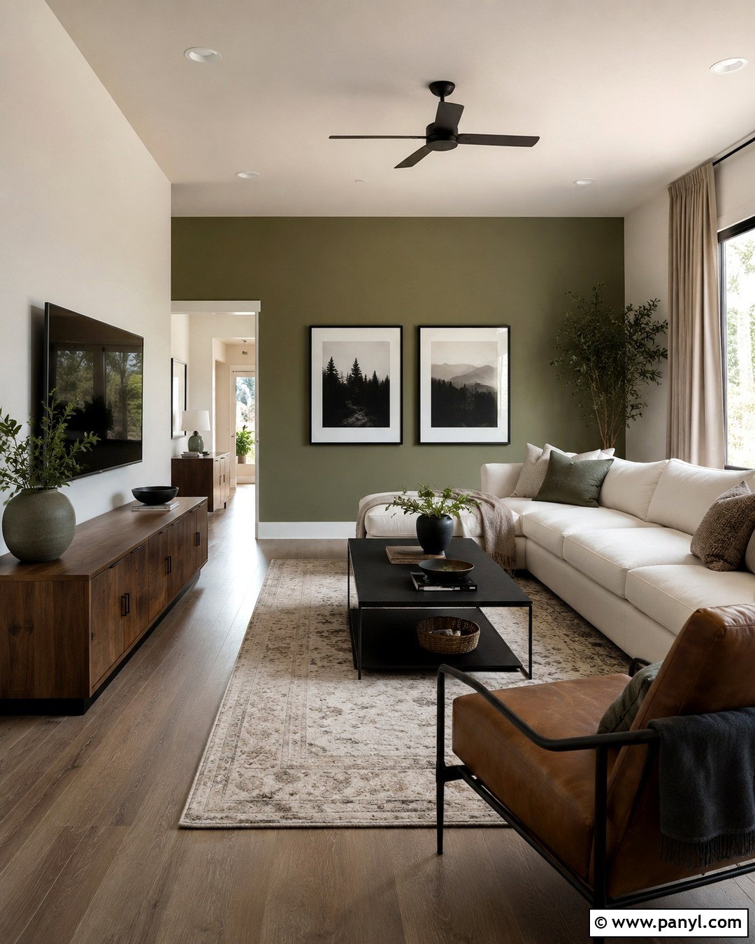Olive Green Paint With Black And White - 20 Paint Colors That Go With Black And White Ideas
