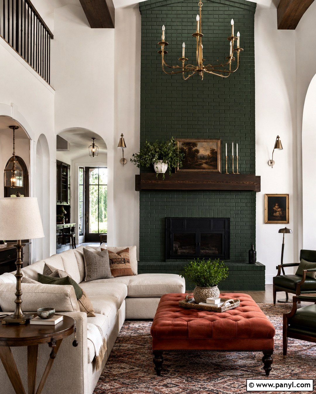 Olive Green Painted Brick Fireplace - 20 Fireplace Colors Painted Brick Ideas