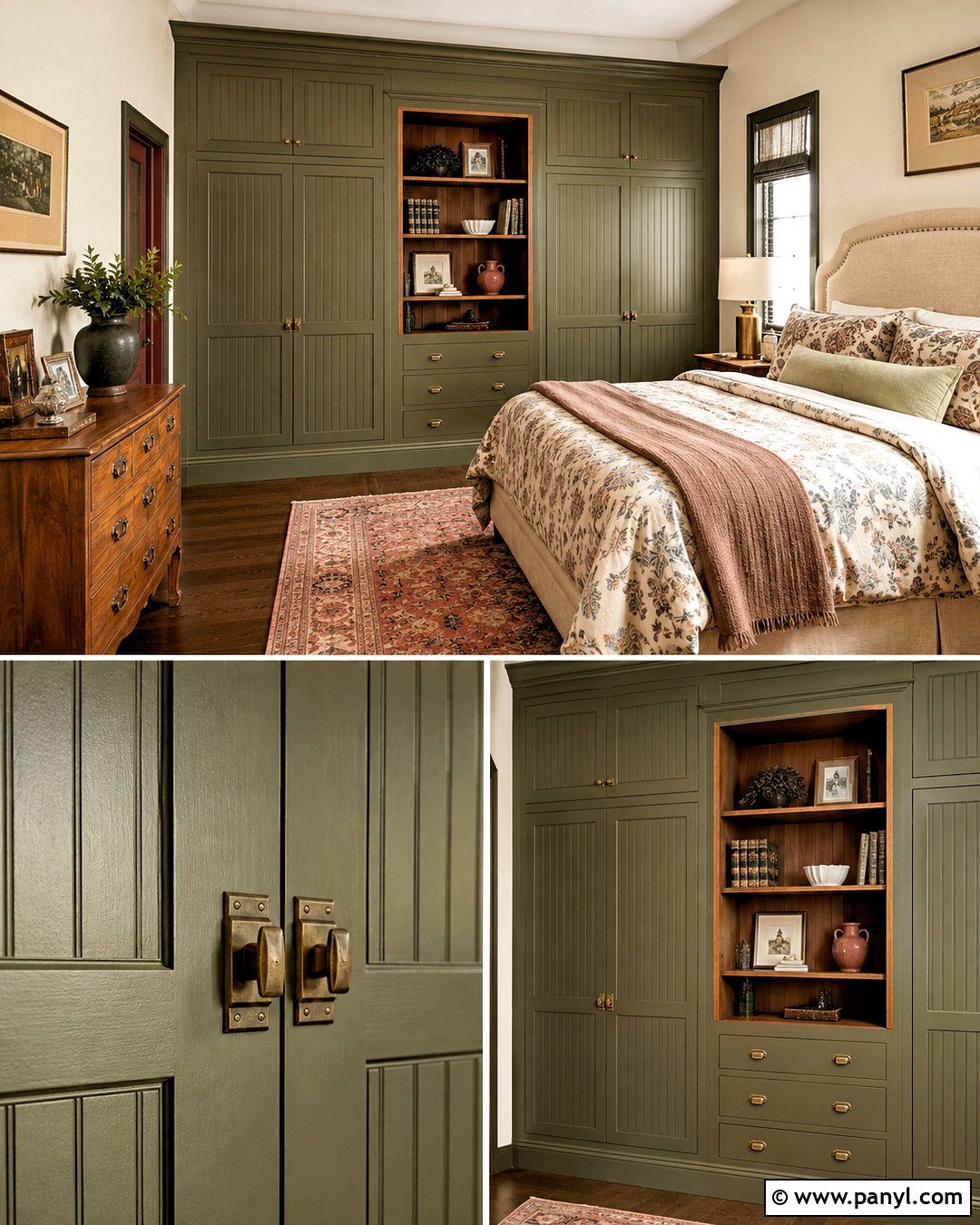 Olive Green Painted Built In Wardrobes - 20 painted built in wardrobes