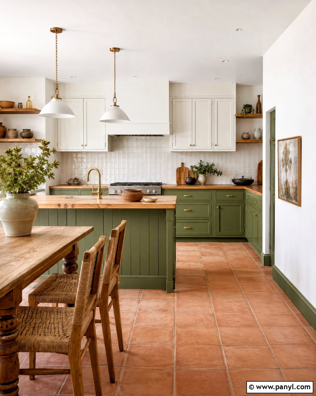 Olive Green Painted Skirting With White Walls - 20 White Walls Painted Skirting Ideas