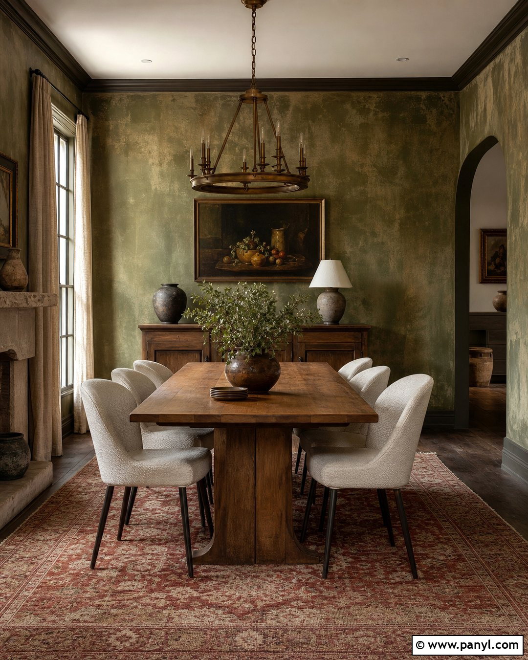 Olive Green Patina Wall - 35 patina wall ideas