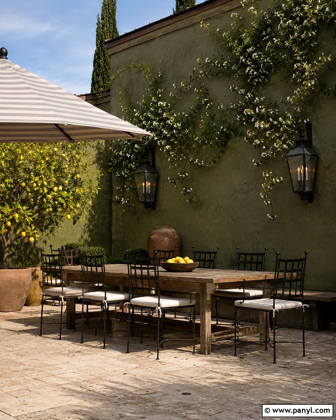 Olive Green Patio Wall - 20 Patio Wall Color Ideas