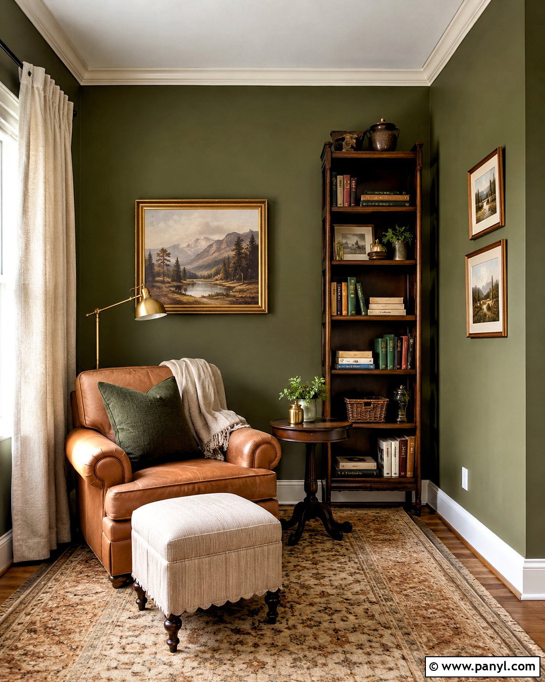 Olive Green Reading Nook - 40 olive green walls