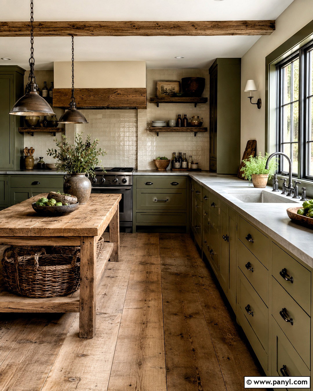 Olive Green Rustic Kitchen - 20 olive kitchen ideas