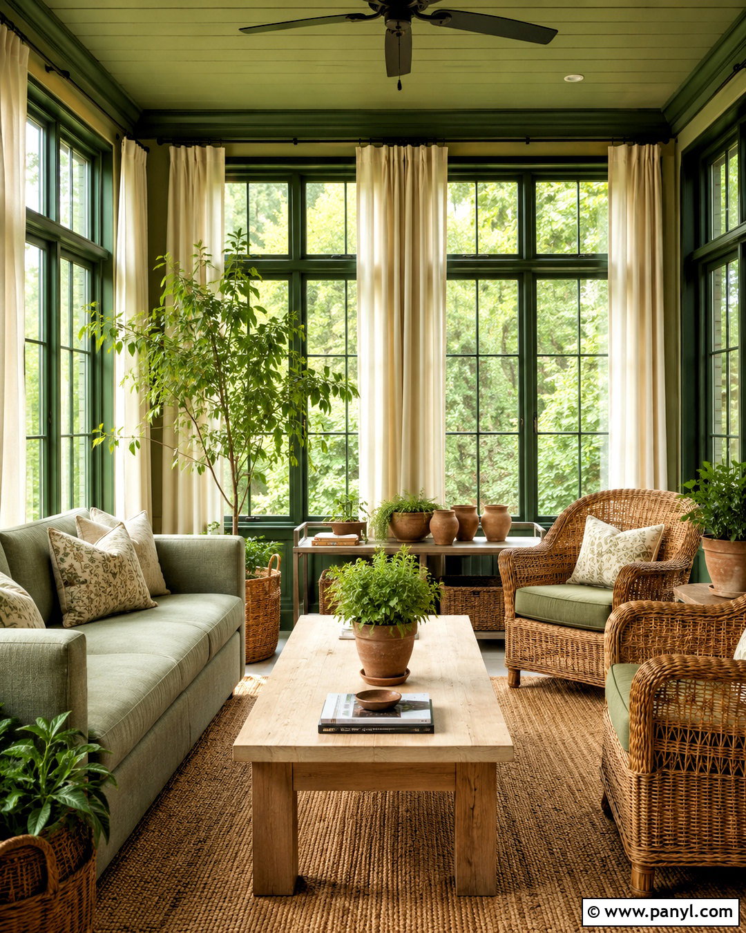 Olive Green Sage And Forest Green Sunroom - 20 olive green color palette ideas