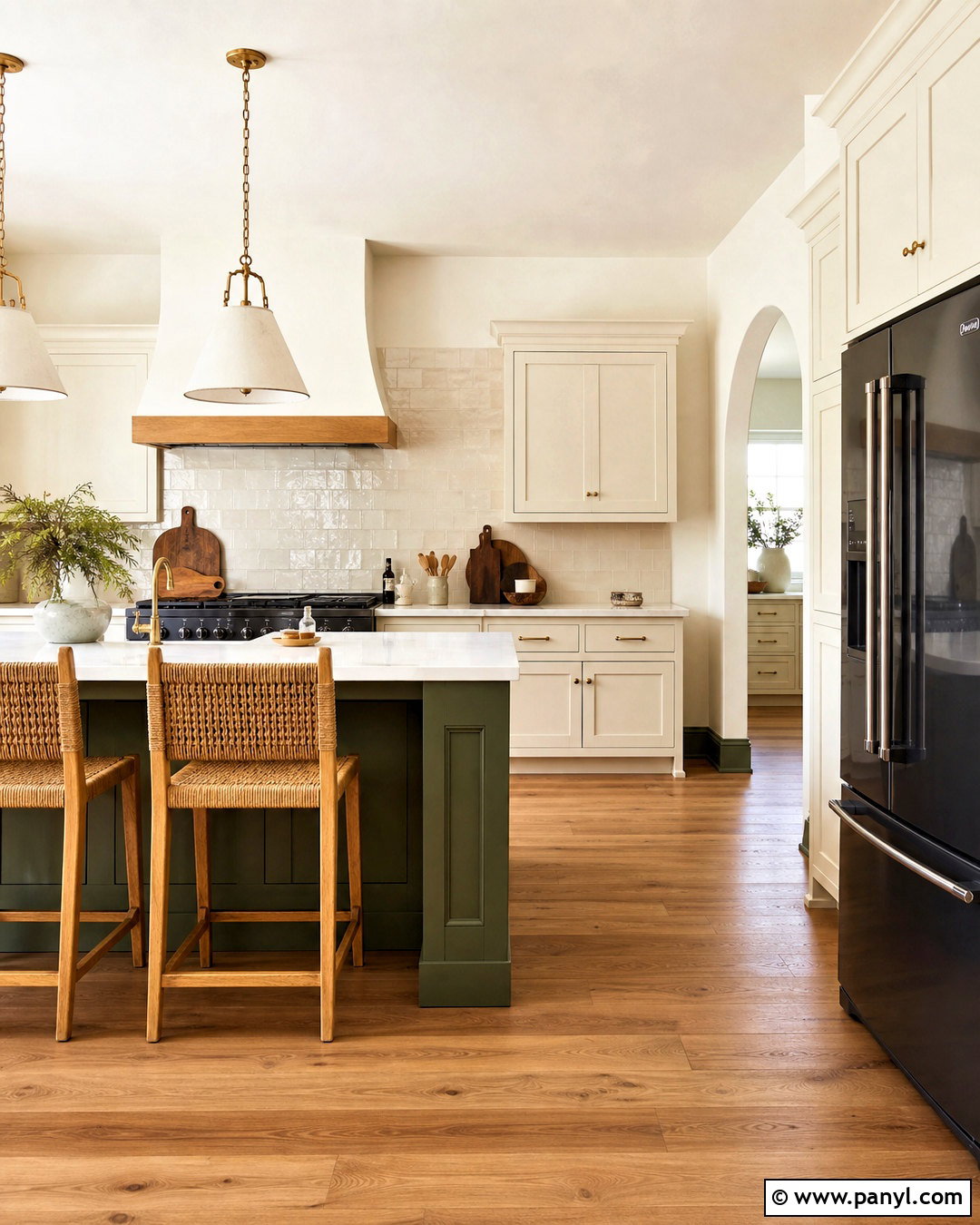Olive Green Skirting Boards In A Cream Kitchen - 20 green skirting boards