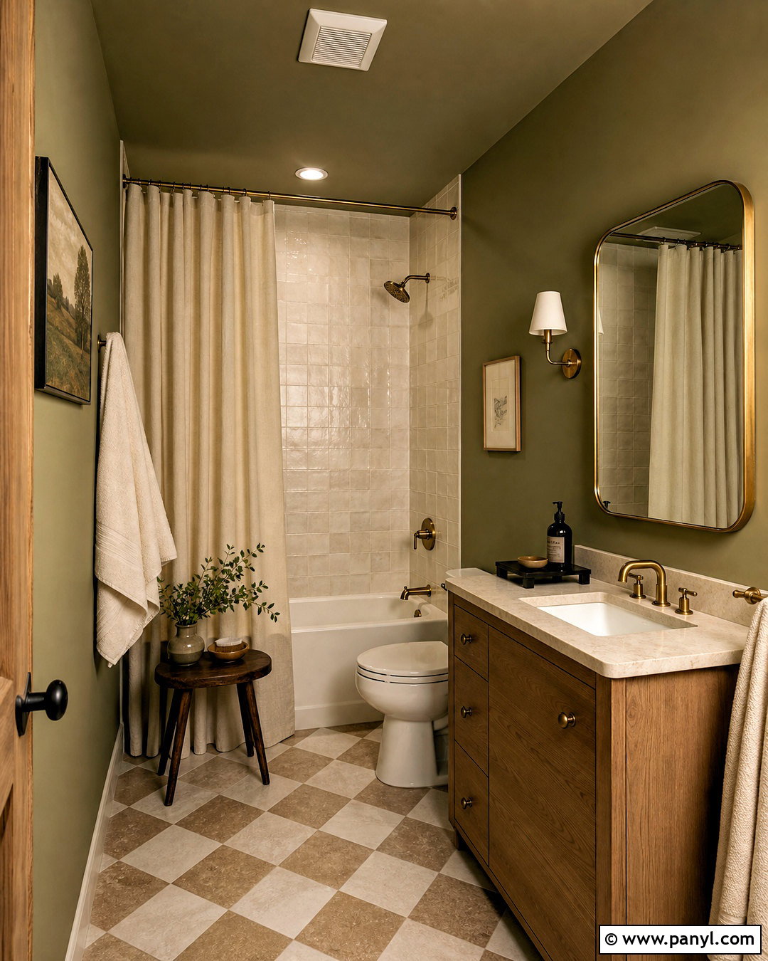 Olive Green Small Bathroom - 20 small bathroom colours
