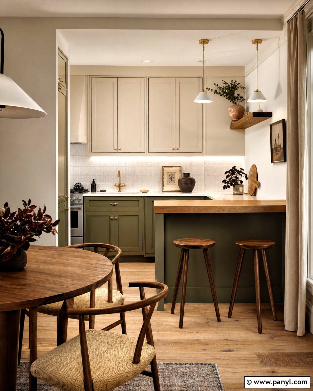 Olive Green Small Kitchen - 20 small kitchen color ideas