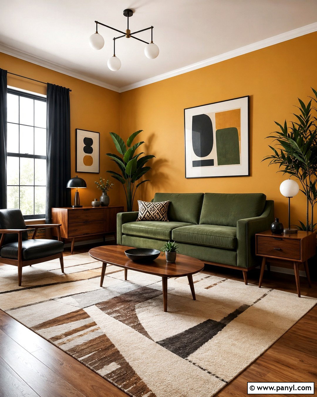 Olive Green Sofa With Ochre Yellow Walls - 20 Green Sofa Yellow Wall Ideas