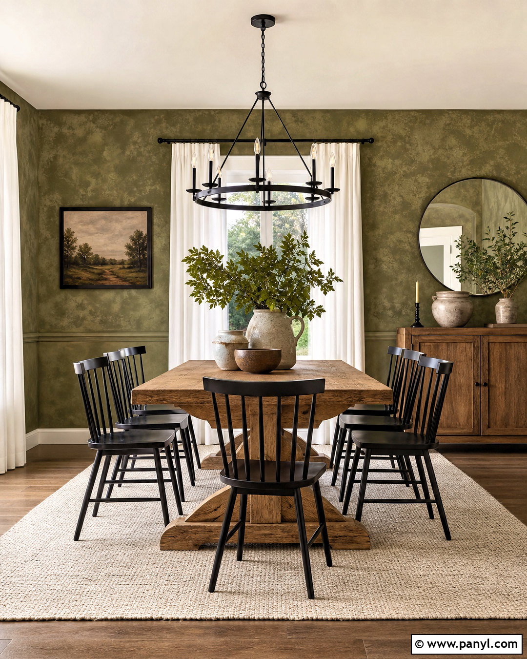 Olive Green Sponge Painted Walls - 20 sponge painting walls ideas