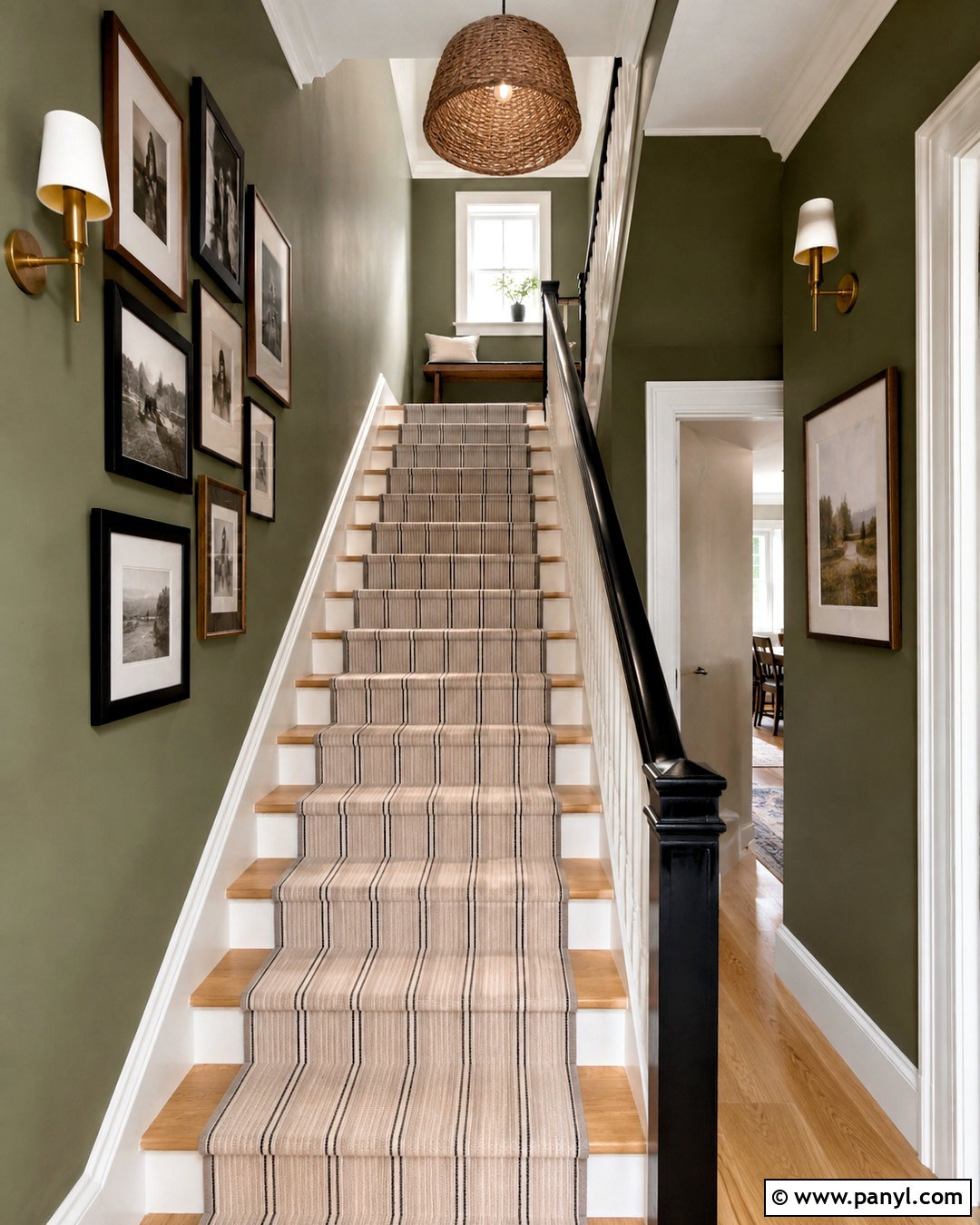 Olive Green Staircase Walls - 40 olive green walls